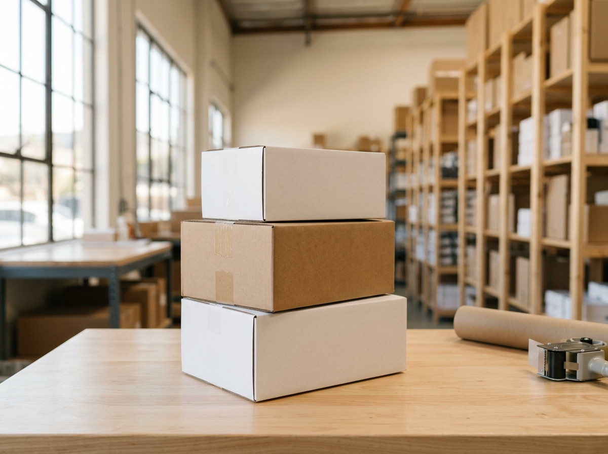 Cajas listas para envío en bodega