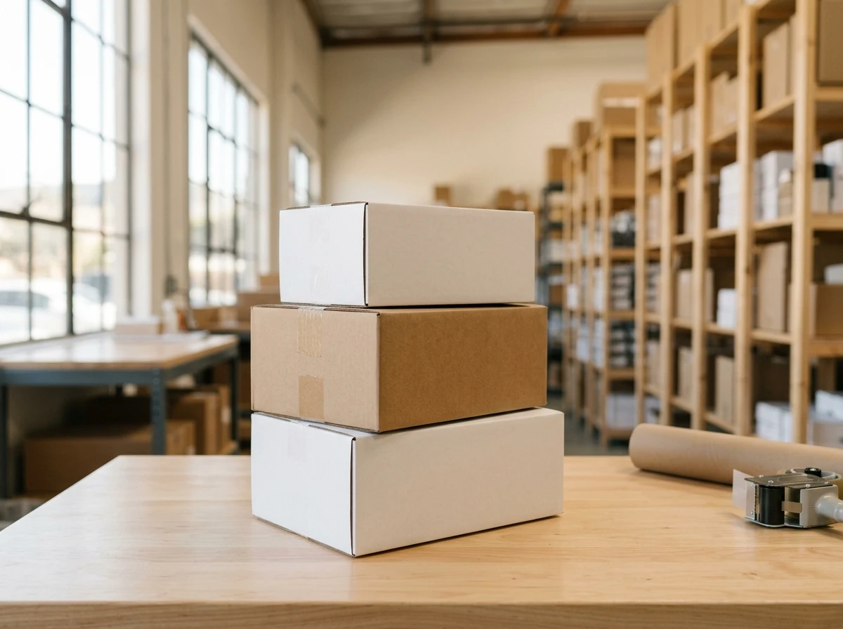 Cajas listas para envío en bodega